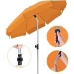 Parasol inclinable �200cmparasol de jardin rondavec 8 baleines en aciersolaire uv 50 + pour balcon et ...