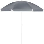Parasol inclinable anthracite rglable et hydrofuge 180 cm parasol de plage pare - soleil pour jardin ...