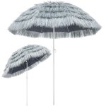 Parasol inclinable hawaii 195 cm gris clair parasol de plage  160 cm rglable jardin terrasse extrieur ...