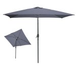 Parasol inclinable rectangulaire gris anthracite 200x300x250 cm ? toile 180 g / m² déperlante Parasol inclinable rectangulaire gris anthracite 200x300x250 cm ? toile 180 g / m² déperlante
