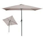 Parasol inclinable rectangulaire taupe 200x300x250 cm ? toile 180 g / m² déperlante Parasol inclinable rectangulaire taupe 200x300x250 cm ? toile 180 g / m² déperlante