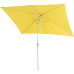 Parasol de jardin 2x3m rectangulaire inclinable polyester / aluminium 45kg jaune 04 0003893