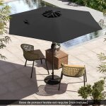 Parasol de jardin 230cm - costway - angle r�glable 35� - inclinaison par bouton - poussoir - manivelle ...