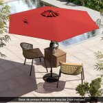 Parasol de jardin 230cm - costway - angle r�glable 35� - inclinaison par bouton - poussoir - manivelle ...