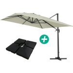 Parasol jardin d�port� alu sun 4 - rectangle - 3 x 4 m - ecru - dalles � lester incluses