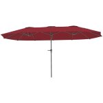 Parasol de jardin double - outsunny - 4 x 22 x 23 m - rectangulaire - ouverture fermeture manivelle - ...
