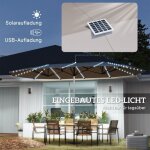 Parasol de jardin exterieur - cdisplay - parasol manuel avec solaire led - gris - 451 � 267 � 249 cm