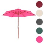 Parasol de jardin - florida - � 3m - polyester / bois - rose - m�canisme manuel