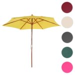 Parasol florida parasol de jardin parasol de march� � 3m polyester / bois ~ jaune