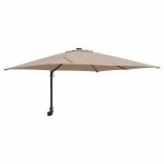 Parasol de jardin - helloshop26 - inclinable moderne - rectangulaire 2475x2485x160 cm - taupe - fixation ...