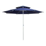 Parasol de jardin octogonal aktive - 280 cm - double toit - protection uv30 - couleur bleu