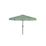Parasol de jardin - outdoor living by decoris - �270 m - vert bordure blanche - protection uv 50 +