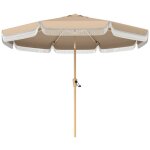 Parasol de jardin - outsunny - inclinaison et manivelle - franges - toile polyester 180 g / m� anti - ...