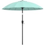 Parasol de jardin - outsunny - manivelle et inclinaison - 16 baleines - anti - uv 30 + - toile polyester ...