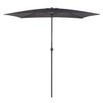Parasol de jardin rectangulaire aktive - gris - mt aluminium - 200x300cm