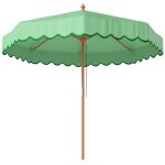 Parasol de jardin - parasol terrasse - outsunny - rond avec volants r�tro chic aspect bois protection ...