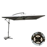 Solenzara - parasol led carr dport 3x3 gris