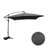 Parasol led dport - solenzara - concept usine - toile carre - 3 x 3 m - couleur gris