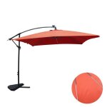 Solenzara - parasol led carr� d�port� 3x3 terracotta en aluminium