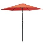 Parasol � manivelle en aluminium et toile - terracotta