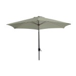 Parasol marbella  manivelle en aluminium gris anthracite et polyester kaki
