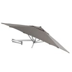 Muurparasol - hexagonaal / rond - parasol voor muur of wand - 250 cm diameter - taupe