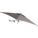 Muurparasol vierkant - 200x200cm - taupe - parasol met muurbevestiging
