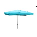 Palerme - parasol carr 3x3 droit bleu en aluminium