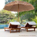 Parasol de plage anti - uv giantex - en paille pp - dia 21m - h 22m - parasol pliable et dmontable - ...
