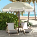 Parasol de plage parasol dext�rieur rond parasol � frange protection uv 40 + avec 8 baleines vert