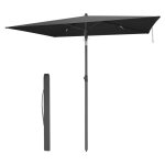 Parasol rectangulaire inclinable 190 x 120 cm protection solaire upf 50 + pour plage terrasse jardin ...