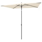 Parasol rectangulaire inclinable 232 x 149 cm protection solaire upf 50 + pour plage terrasse jardin ...
