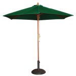 Parasol de terrasse � poulie vert - bolero - 25m - m�t droit - bois massif