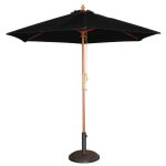 Parasol de terrasse professionnel noir - bolero - rond - 25m - bois et m�tal
