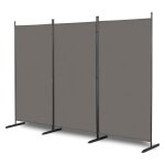 Paravent 3 panneaux pliable sur pied 261 x 180cm confidentialit partition gris