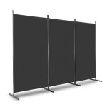 Paravent 3 panneaux pliable sur pied 261 x 180cm confidentialit partition noir