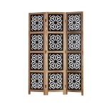 Paravent - d�coshop26 - 3 panneaux - bois et mdf noir - 170x120 cm - pliable