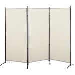 Paravent 3 panneaux sur pied brise - vue séparateur métal époxy polyester haute densité beige Paravent 3 panneaux sur pied brise - vue séparateur métal époxy polyester haute densité beige