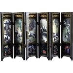 Paravent asiatique miniature - motifs pandas et bambou