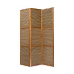 Paravent - bambou - 4 pices - 200cm x 130cm - marron - design contemporain