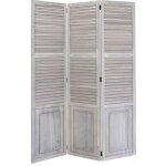 Paravent - décoshop26 - 3 panneaux - bois massif - gris - pliable - intérieur Paravent - décoshop26 - 3 panneaux - bois massif - gris - pliable - intérieur