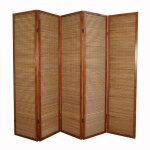 Paravent - décoshop26 - 5 panneaux - bois et bambou - 220x175 cm - contemporain design Paravent - décoshop26 - 5 panneaux - bois et bambou - 220x175 cm - contemporain design