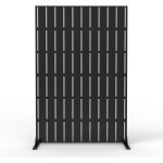 Paravent ext�rieur m�tal 3 panneaux 180�120cm? brise?vue d�coratif avec crochets fixation au sol pour ...
