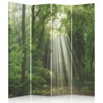 Paravent imprim� sur toile foret nature vue 145x170 cm 4 panneaux double face 360� rayons de soleil d�coration ...