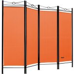 Paravent intérieur 4 panneaux 180 x 163 cm séparateur de pièce pliable orange cloison de séparation intérieur ... Paravent intérieur 4 panneaux 180 x 163 cm séparateur de pièce pliable orange cloison de séparation intérieur ...
