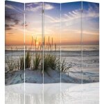 Paravent intérieur coucher de soleil sur la plage 5 panneaux 180x170 cm deux faces cloison de séparation ... Paravent intérieur coucher de soleil sur la plage 5 panneaux 180x170 cm deux faces cloison de séparation ...