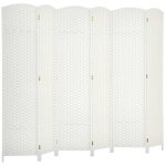 Paravent interieur - homcom - en bois - 6 panneaux - 240 x 170 cm - pour salon chambre � coucher - blanc ...