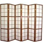Paravent japonais shoji en bois brun fonc de 6?