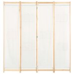 Paravent - mee - 4 panneaux - crème - tissu - 160x170 cm Paravent - mee - 4 panneaux - crème - tissu - 160x170 cm