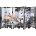 Paravent miniature chinois decoratif - motif pins et grues Paravent miniature chinois decoratif - motif pins et grues